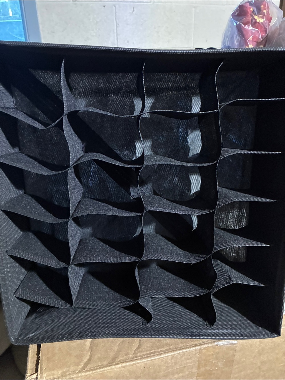 Collapsible Black Grid Storage Organizer Cube